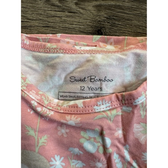 Sweet Bamboo Soft Bunny Rabbit Easter Girls Pink Pajama Set Size 12 - Picture 2 of 2